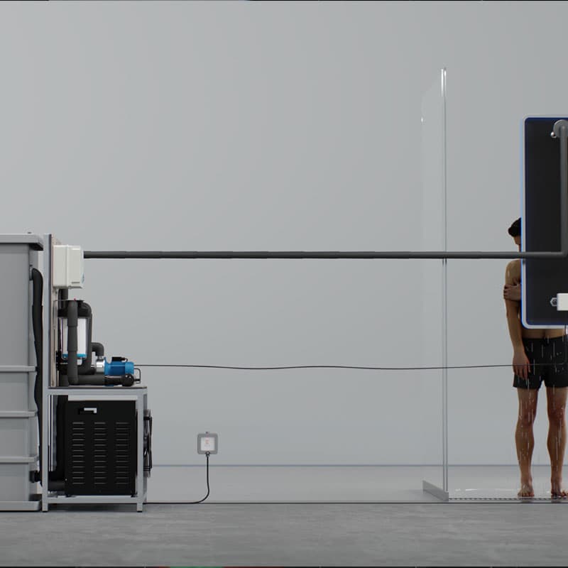 Pro Shower plant connected to the wall panel