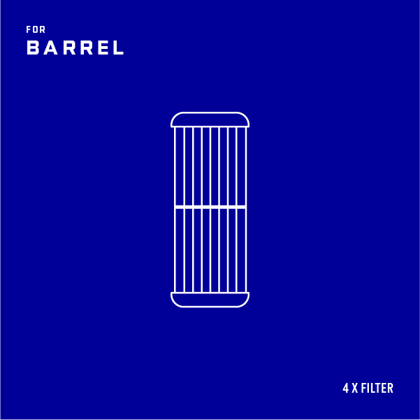 4 x Barrel filter