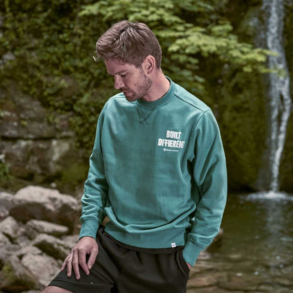 Men's Built Different Green Sweatshirt