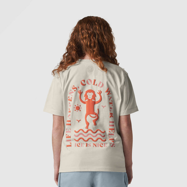 Women's Life Happens Cold Water Helps Off White T-Shirt